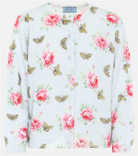 prada floral cardigan|prada nylon cardigan.